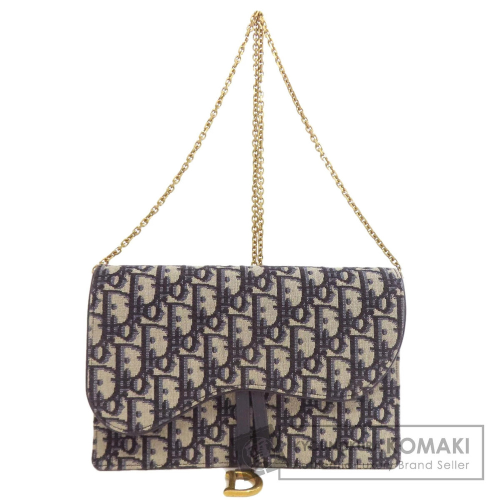 Christian Dior Chain Wallet Trotter Long Wallet Canvas
